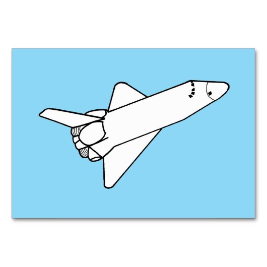Space-Shuttle-Fliegende-Leseblitzkarten Tischnummer (Vorderseite)