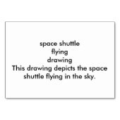Space Shuttle Flying Reading Flashcards für Erwach Tischnummer (Rückseite)