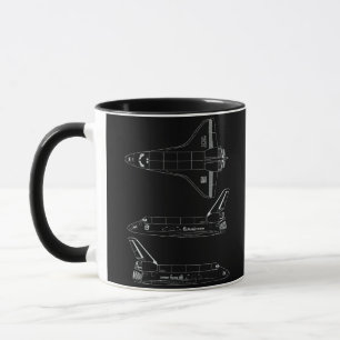 Space Shuttle fördert die Tasse von All-Black Blue