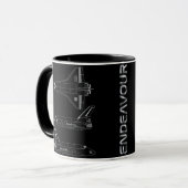 Space Shuttle fördert die Tasse von All-Black Blue (Vorderseite Links)