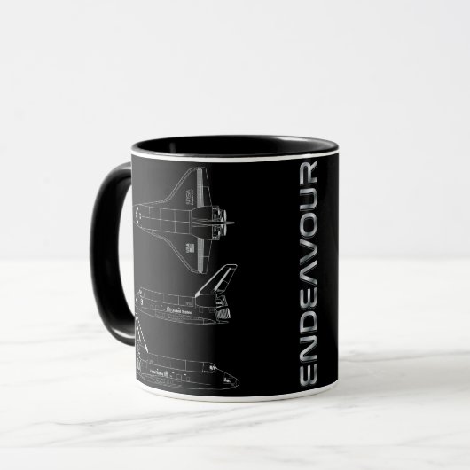 Space Shuttle fördert die Tasse von All-Black Blue (Vorderseite Links)
