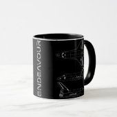 Space Shuttle fördert die Tasse von All-Black Blue (VorderseiteRechts)