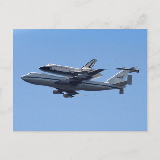 Space Shuttle fördert Endlandekarte Postkarte (Vorderseite)