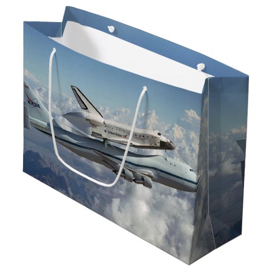 Space Shuttle Große Geschenktüte (Vorderseite Schrägansicht)