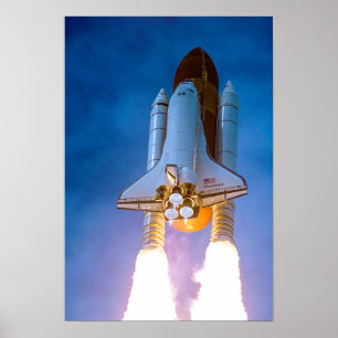 Space Shuttle hebt sich in Raumplakat ab Poster
