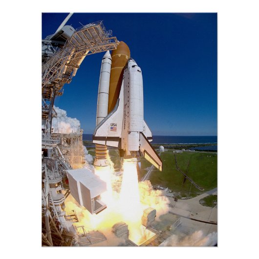 Space Shuttle-Hintergrund Poster (Vorderseite)