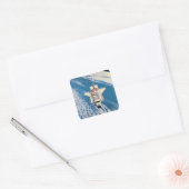 Space Shuttle im Orbit Quadratischer Aufkleber (Umschlag)