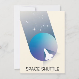 Space-Shuttle im Vintage-Stil Weltraumkunst. Einladung