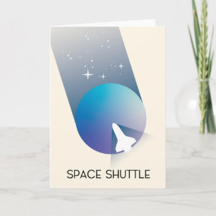 Space-Shuttle im Vintage-Stil Weltraumkunst. Feiertagskarte