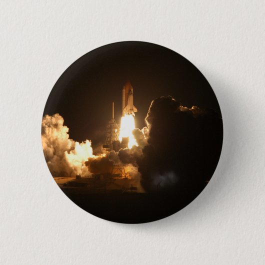 Space Shuttle Night Launch Poster Button (Vorderseite)
