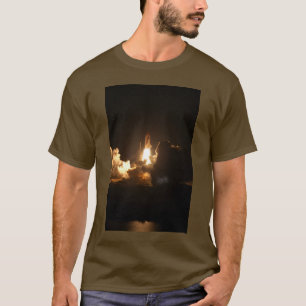 Space Shuttle Night Launch Poster T - Shirt