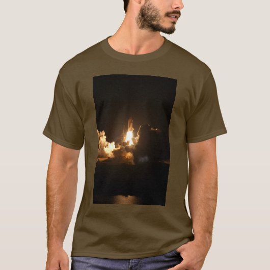 Space Shuttle Night Launch Poster T - Shirt (Vorderseite)