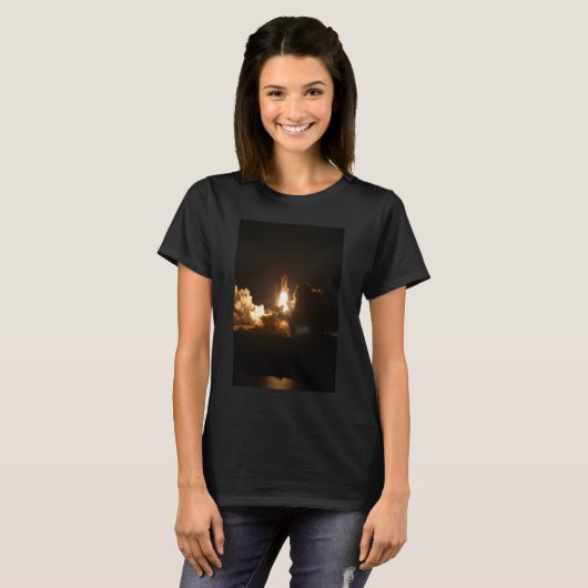 Space Shuttle Night Launch Poster T - Shirt (Vorne ganz)