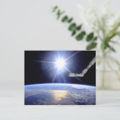 Space Shuttle Robot Arm Earth Orbit Sunburst Postkarte (Stehend Vorderseite)
