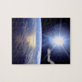 Space Shuttle Robot Arm Earth Orbit Sunburst Puzzle (Horizontal)
