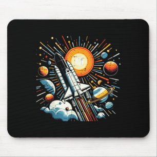 Space Shuttle Sonne Planeten Rakete Galaxie Jungen Mousepad