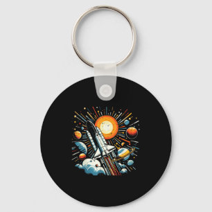 Space Shuttle Sonne Planeten Rakete Galaxie Jungen Schlüsselanhänger