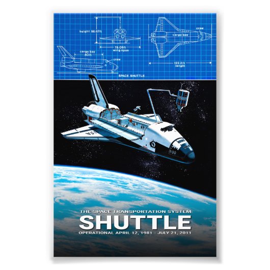 Space Shuttle - STS Fotodruck (Vorne)