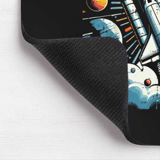 Space Shuttle Sun Planets Rocket Galaxy Boys Kids Mousepad (Ecke)