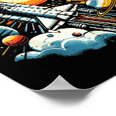 Space Shuttle Sun Planets Rocket Galaxy Boys Kids  Poster (Ecke)