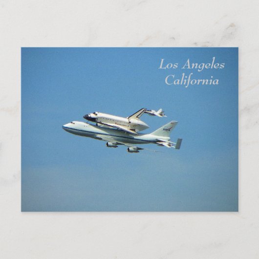 Space Shuttle über Los Angeles Postcard! Postkarte (Vorderseite)