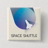 Space Shuttle Vintage Art Raum Kunst. Button (Vorderseite)
