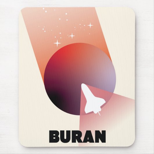 Space Shuttle Vintage Art Raum Kunst. Mousepad (Vorne)