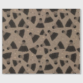 Space Shuttlecock Brown Wrapping Paper Geschenkpapier (Flach)