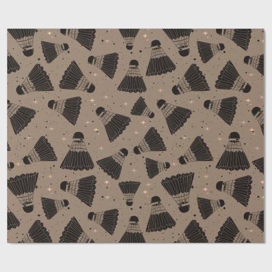 Space Shuttlecock Brown Wrapping Paper Geschenkpapier (Flach)