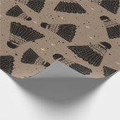Space Shuttlecock Brown Wrapping Paper Geschenkpapier (Ecke)