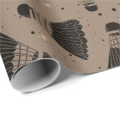 Space Shuttlecock Brown Wrapping Paper Geschenkpapier (Rolleneckpunkt)