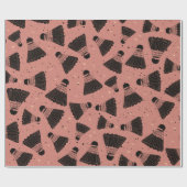 Space Shuttlecock rosa Wrapping Paper Geschenkpapier (Flach)