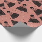 Space Shuttlecock rosa Wrapping Paper Geschenkpapier (Ecke)