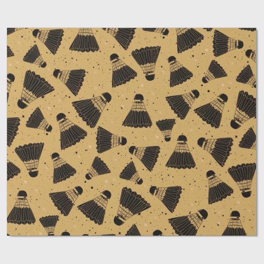 Space Shuttlecock Senf Wrapping Paper Geschenkpapier (Flach)