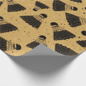 Space Shuttlecock Senf Wrapping Paper Geschenkpapier (Ecke)
