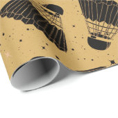 Space Shuttlecock Senf Wrapping Paper Geschenkpapier (Rolleneckpunkt)