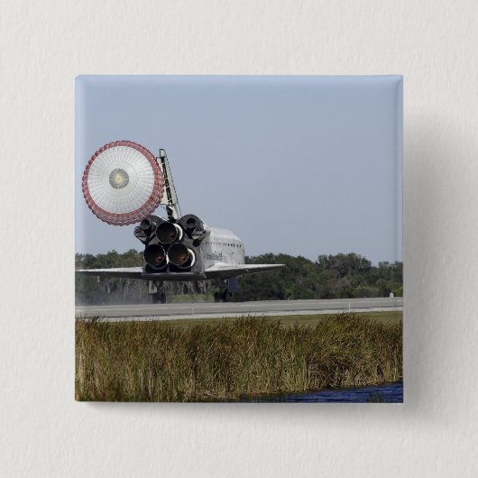 Space Shuttleservice Atlantis entfaltet seinen Dra Button (Vorderseite)