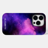 Space Sky Nebula Individuelle Name Case-Mate iPhone Hülle (Rückseite (Horizontal))