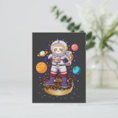Space Sloth Astronaut Galaxy Planet Donut Candy Postkarte (Stehend Vorderseite)