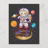 Space Sloth Astronaut Galaxy Planet Donut Candy Postkarte (Vorderseite)