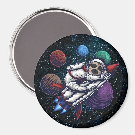 Space Sloth Magnet (Vorderseite/Rückseite)