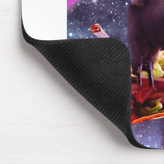 Space Sloth Riding Llama Unicorn - Taco & Burrito Mousepad (Ecke)