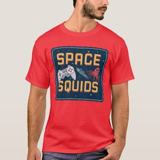 Space Squids Retro Video Game friends T-Shirt (Vorderseite)