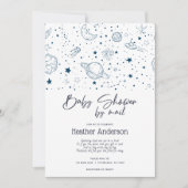 Space Stars Baby Dusche by Mail Einladung (Vorderseite)