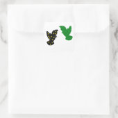 Space Stars Bird & Green Bird Quadratischer Aufkleber (Tasche)