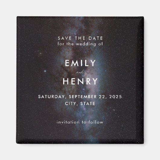 Space Stars Milky Way Galaxy Hochzeit Retten Sie d Magnet (Vorne)