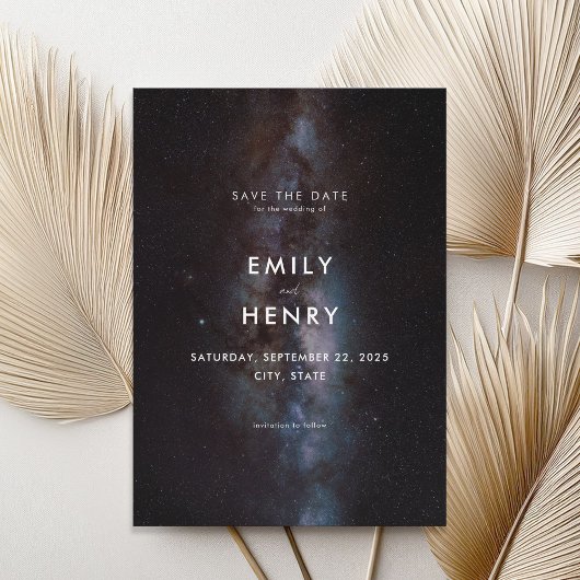 Space Stars Milky Way Galaxy Hochzeit Retten Sie d Save The Date