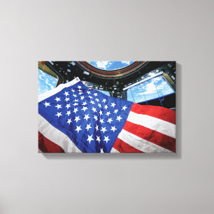 Space Station American Flag Earth Orbit Leinwanddruck