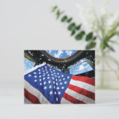 Space Station American Flag Earth Orbit Postkarte (Stehend Vorderseite)