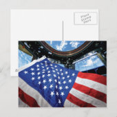 Space Station American Flag Earth Orbit Postkarte (Vorne/Hinten)